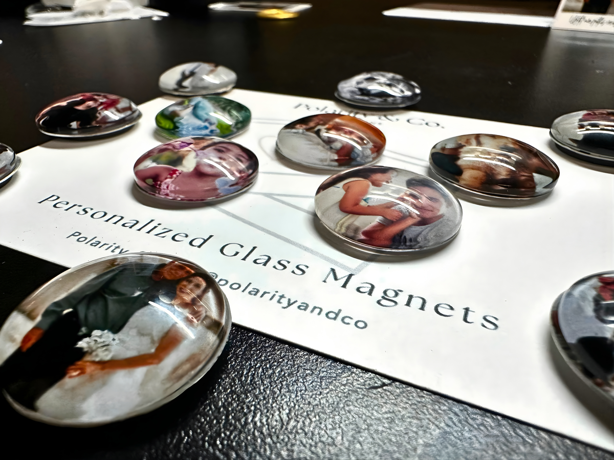 Custom Glass Magnets Custom Glass Magnets – Personalized Photo Cabochon | Polarity & Co.